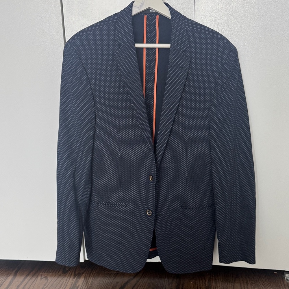 Murano - Sport Coat, Slim Fit, M, Navy with White
